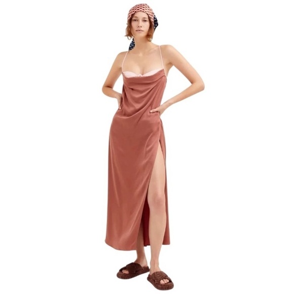For Love & Lemons Chocolate Brown Viv Maxi Dress Women’s US M - Picture 1 of 9